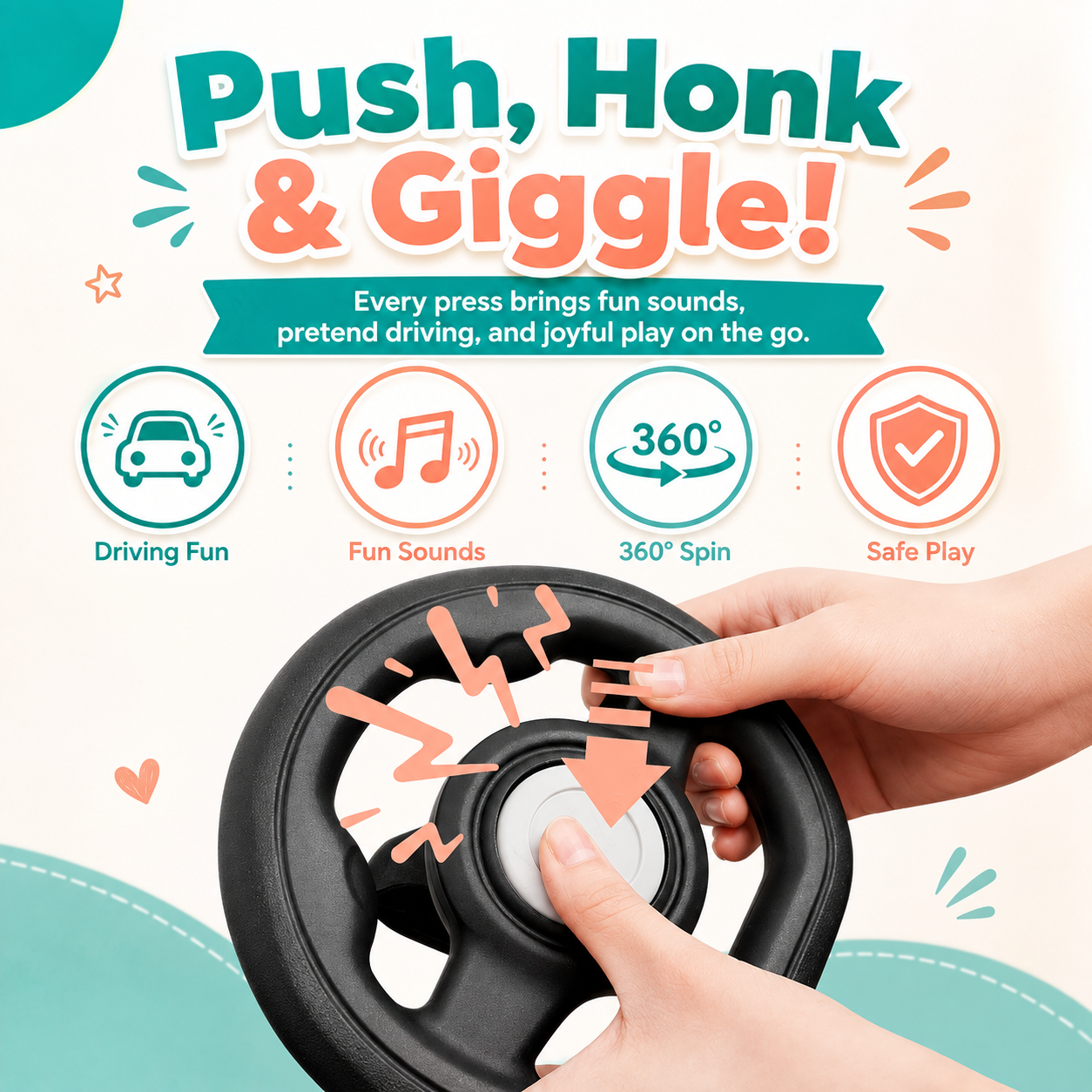 BuggyBuddy™ - Baby stroller steering wheel