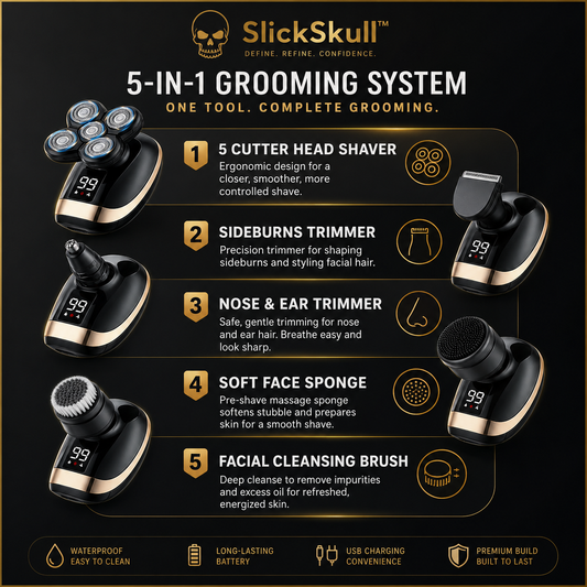 SlickSkull™ - 5-in1 Electric Shaver