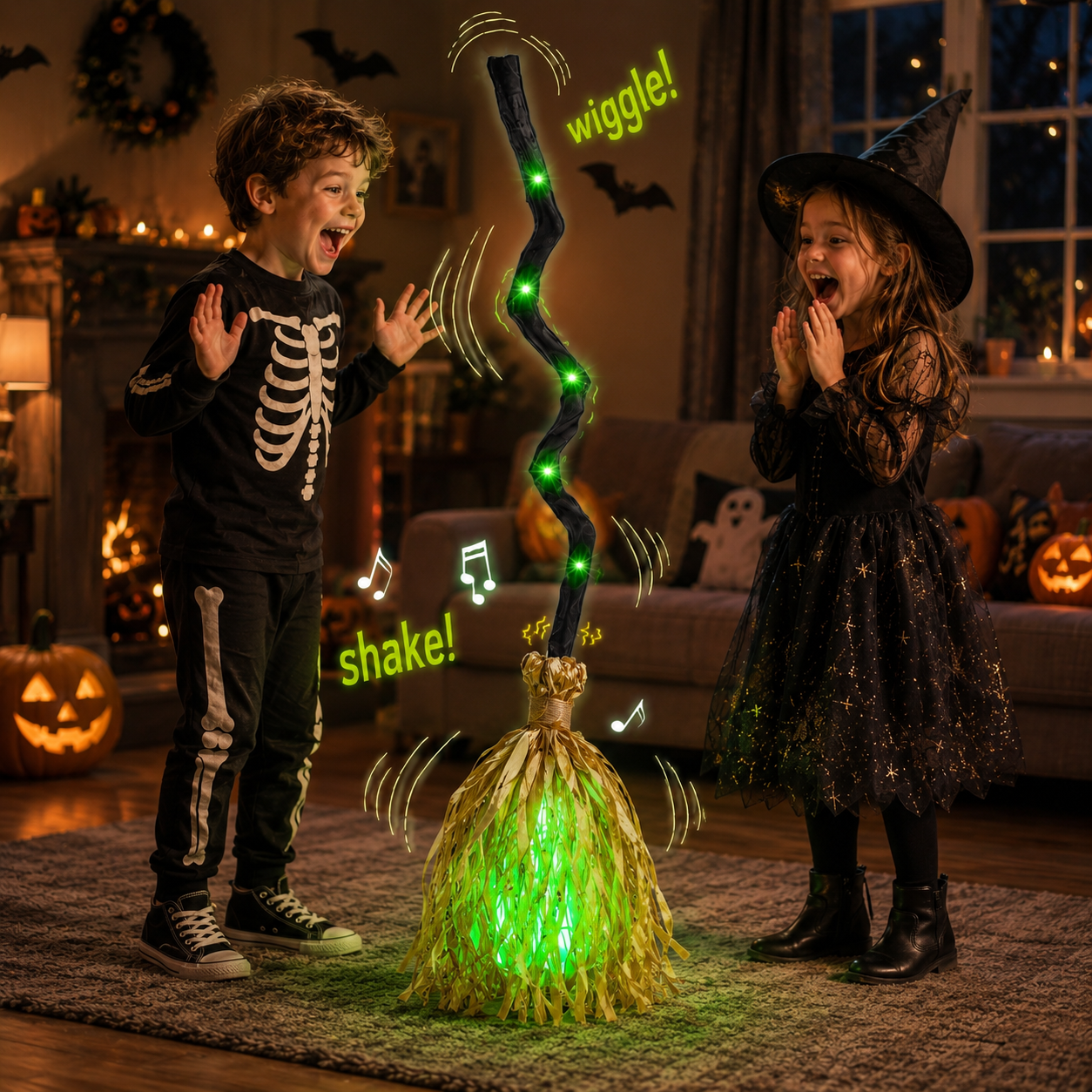 WitchyWiggle™ - Halloween Come to Life Broomstick