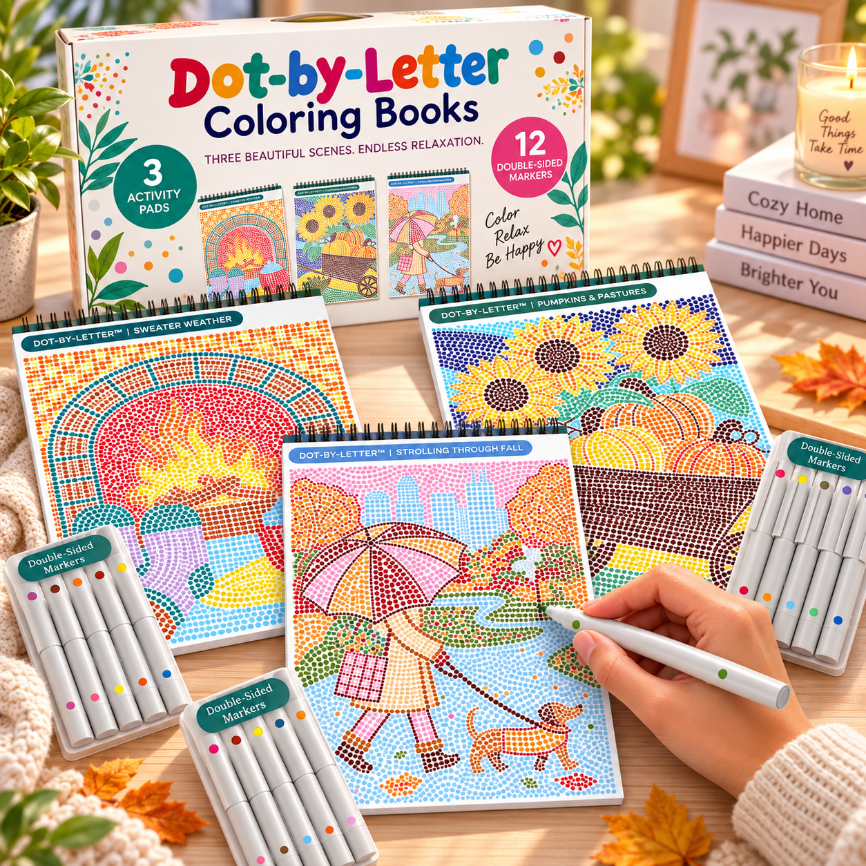 Dot-by-Letter Coloring Books