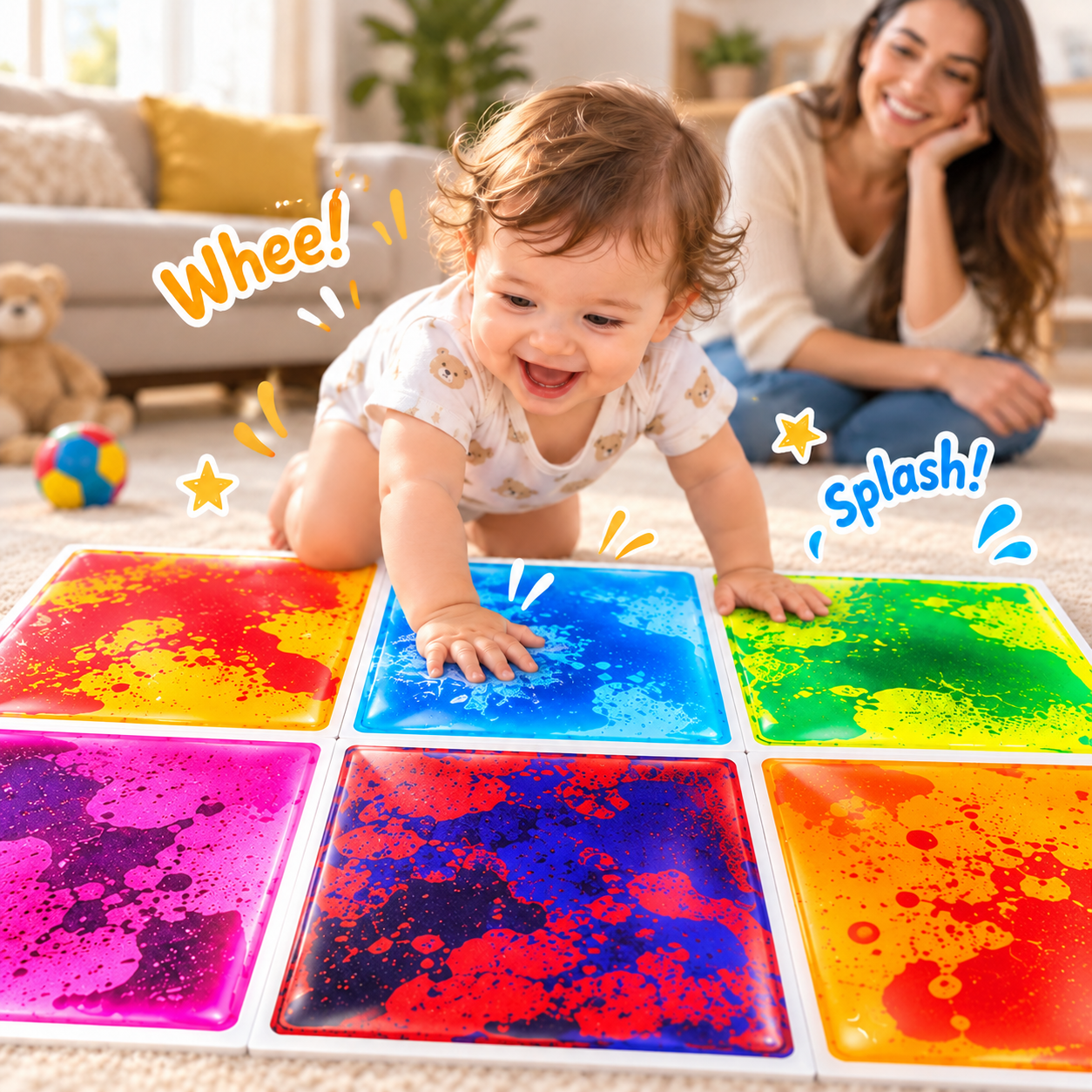 SquishySteps™ - Kids Liquid Sensory Activity Tiles