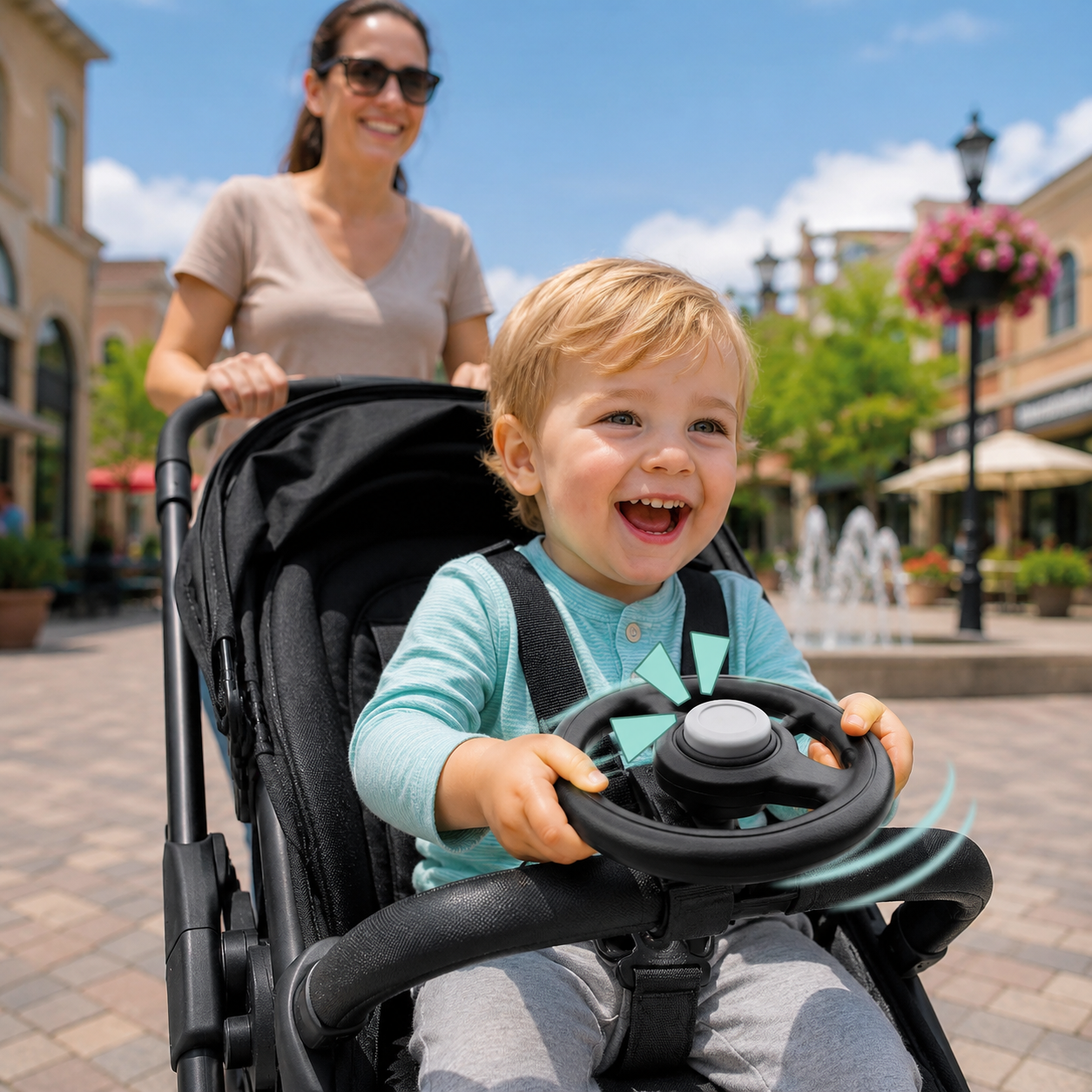 BuggyBuddy™ - Baby stroller steering wheel