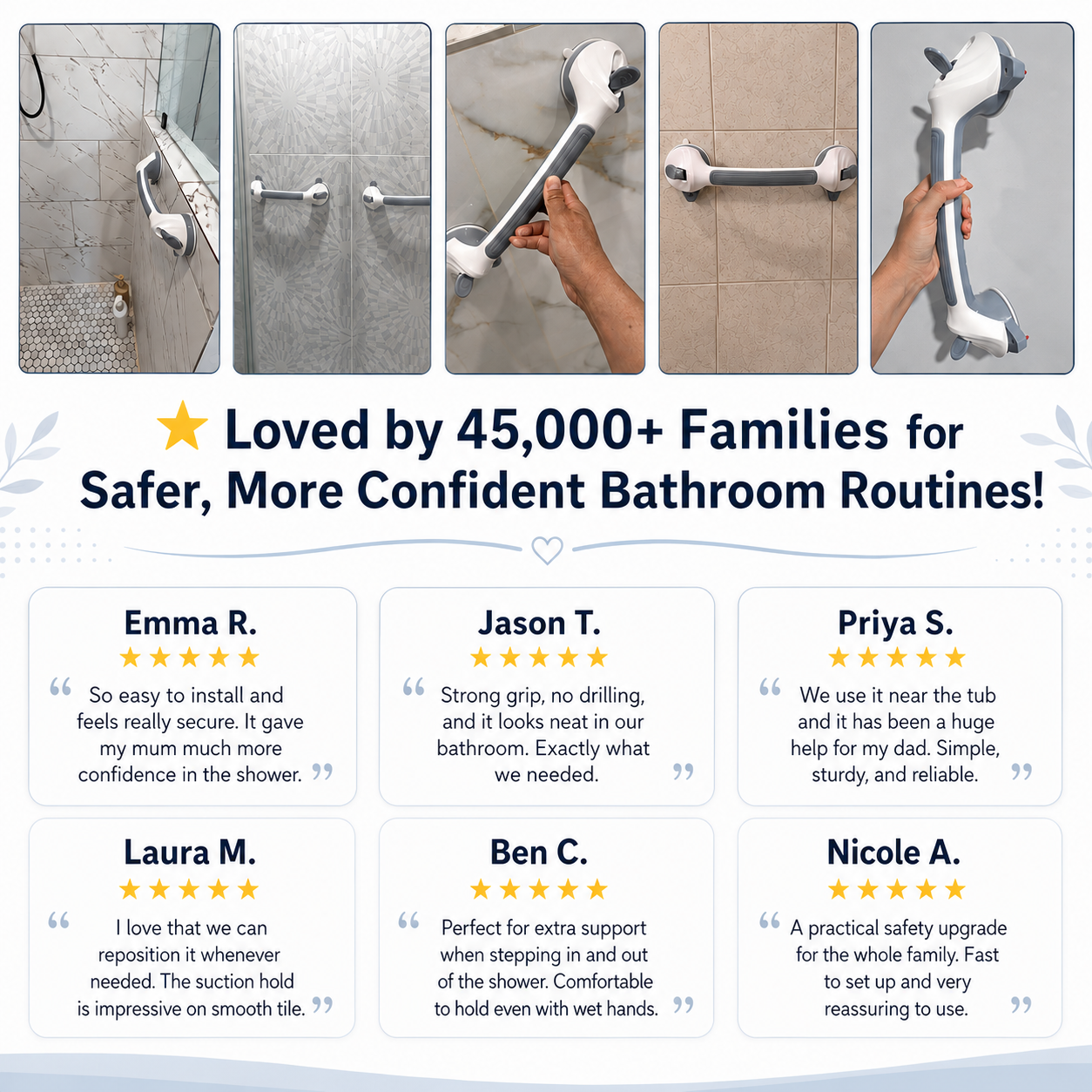 PowerGrip™️ - Shower Grab Bar