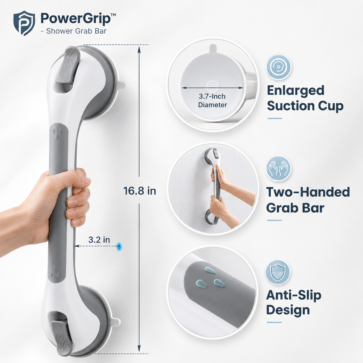 PowerGrip™️ - Shower Grab Bar