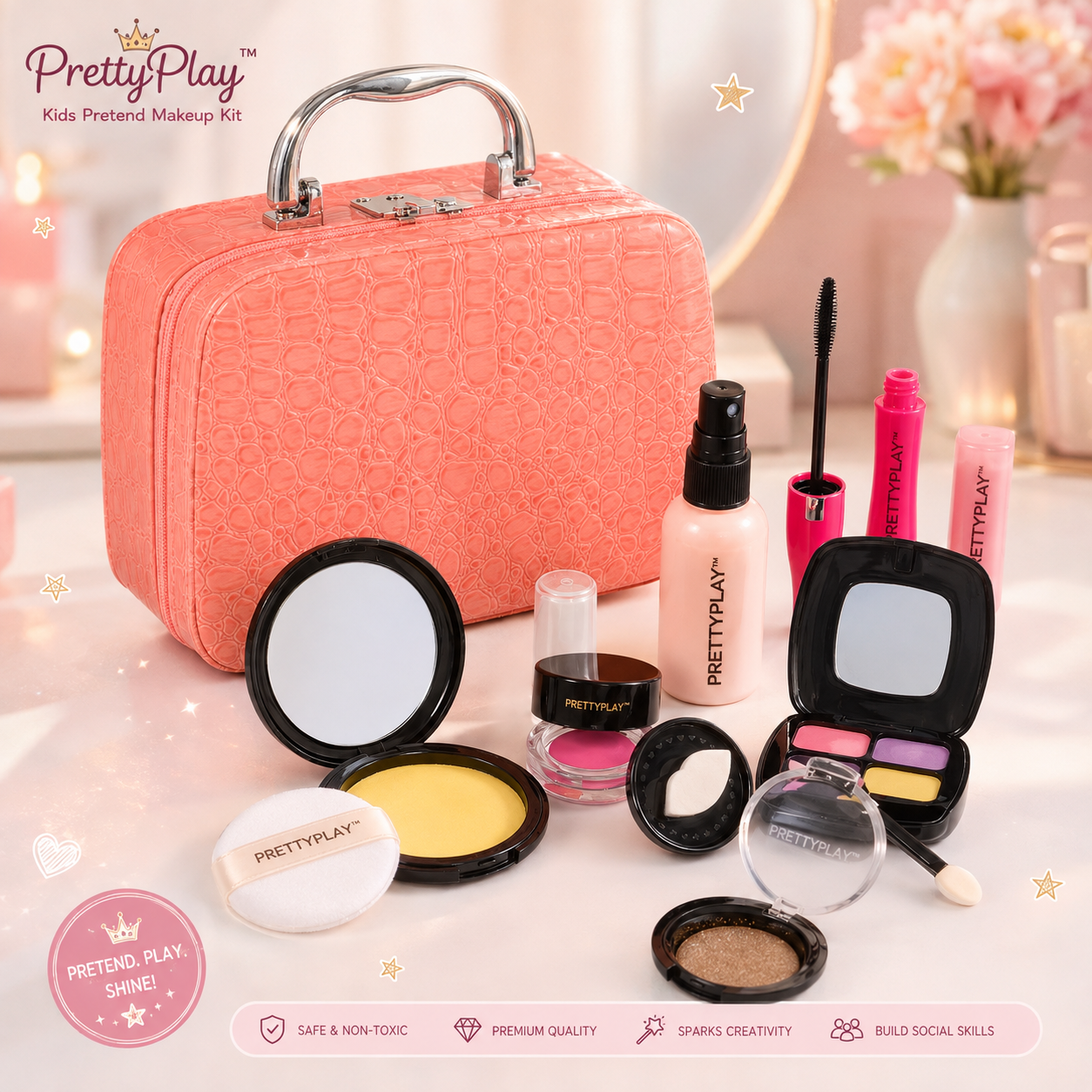 PrettyPlay™ - Kids Pretend Makeup Kit