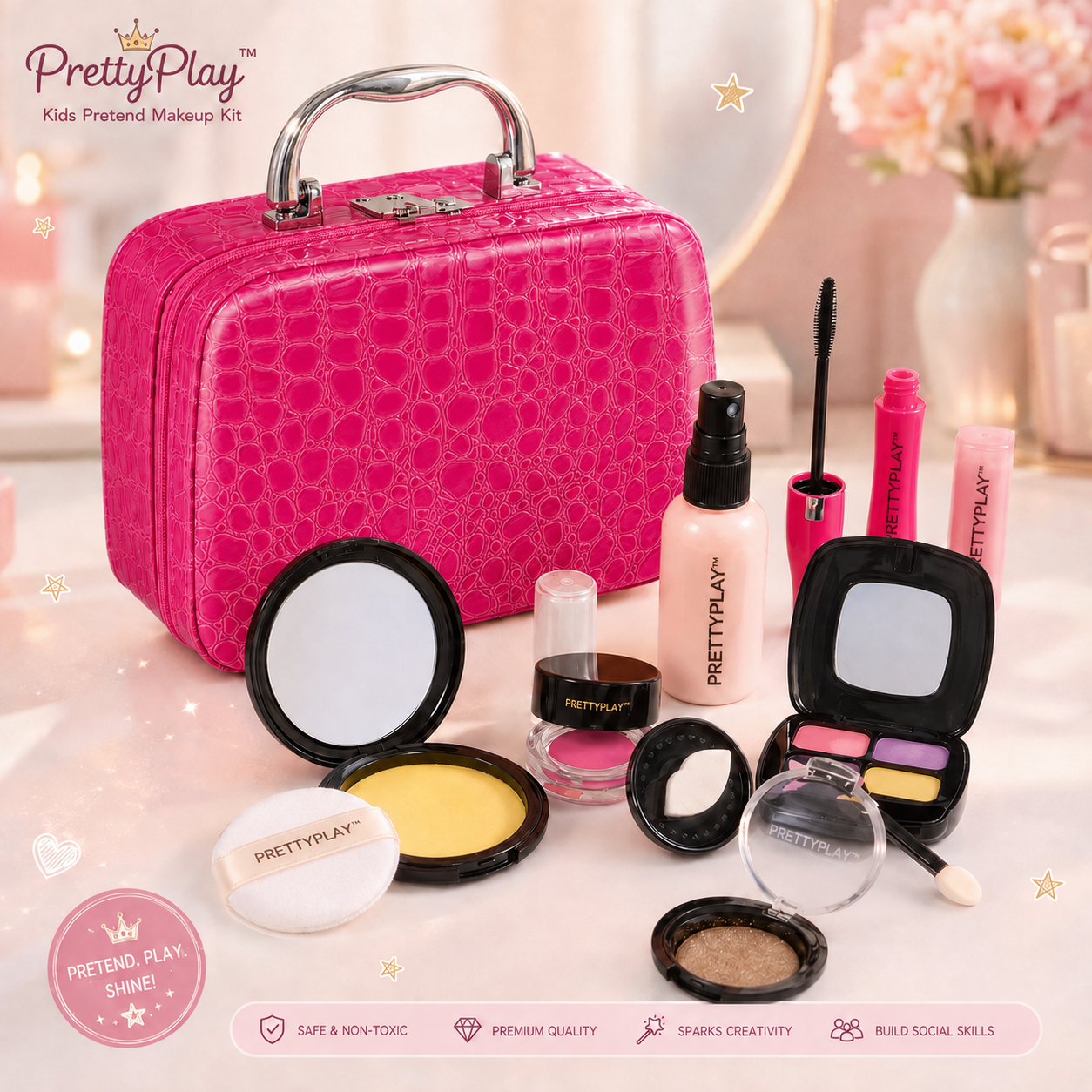 PrettyPlay™ - Kids Pretend Makeup Kit