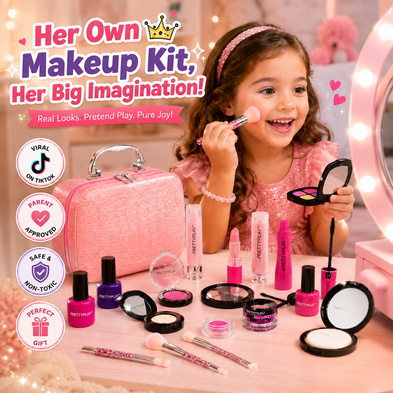 PrettyPlay™ - Kids Pretend Makeup Kit