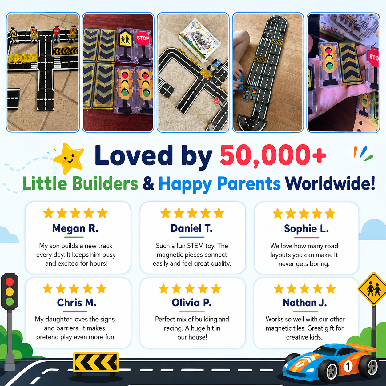 MagTrack™ - Kids Magnetic Road Set Kit
