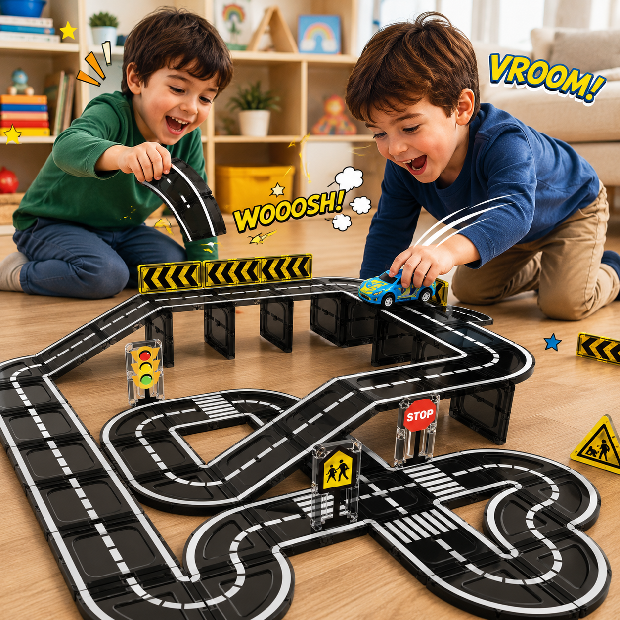 MagTrack™ - Kids Magnetic Road Set Kit