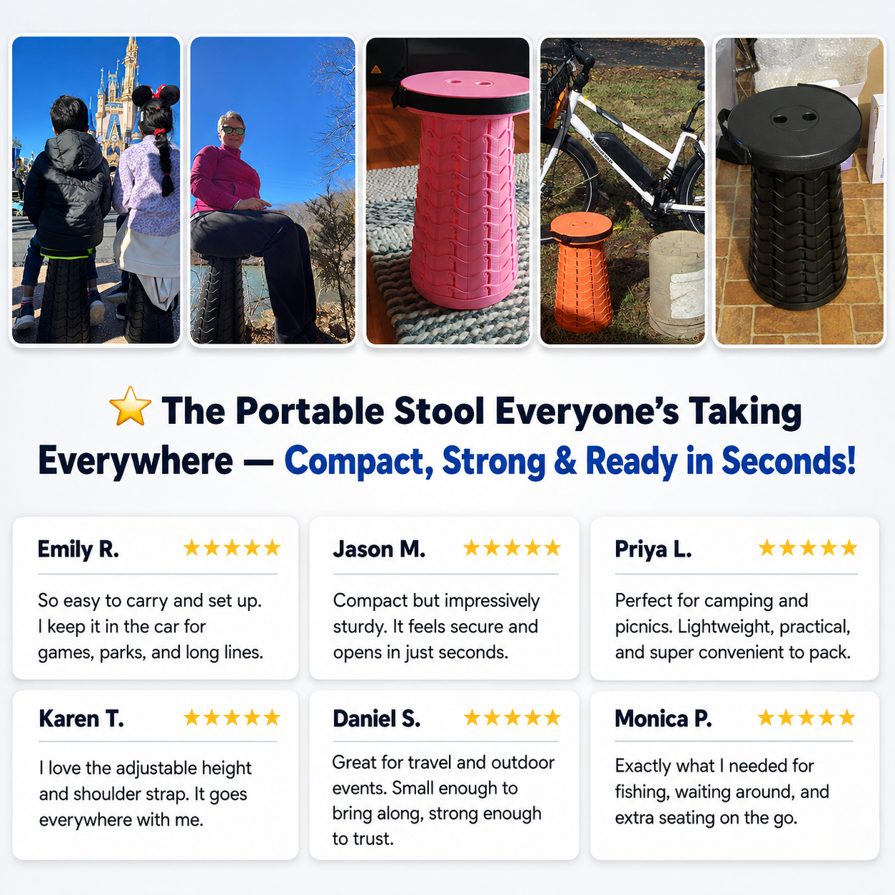 PopStool™ - Collapsible portable stool