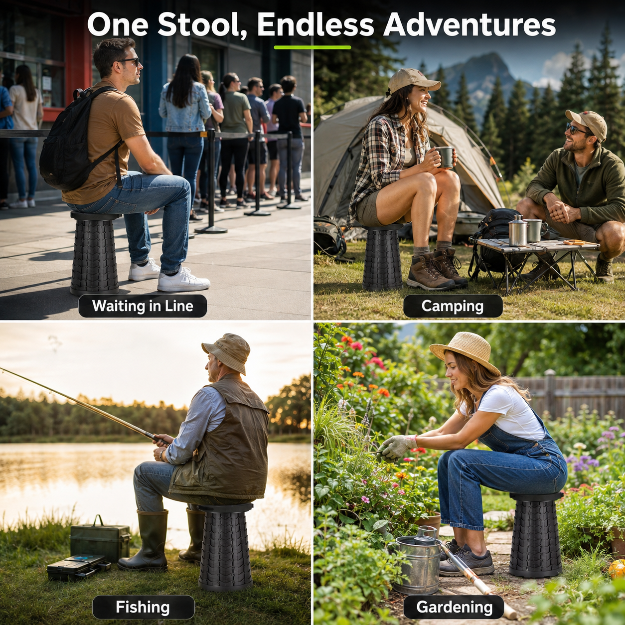PopStool™ - Collapsible portable stool