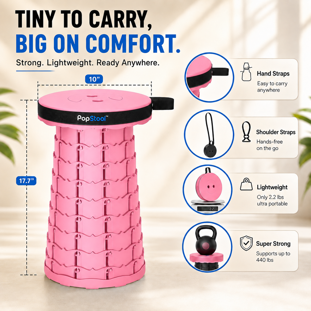PopStool™ - Collapsible portable stool