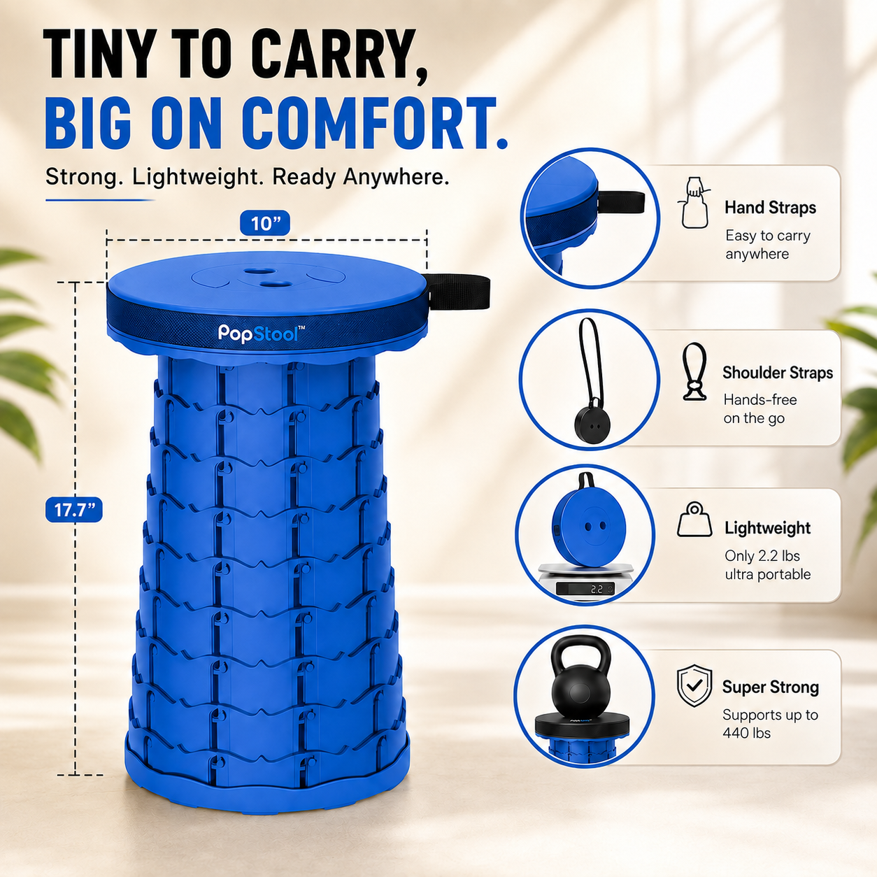 PopStool™ - Collapsible portable stool