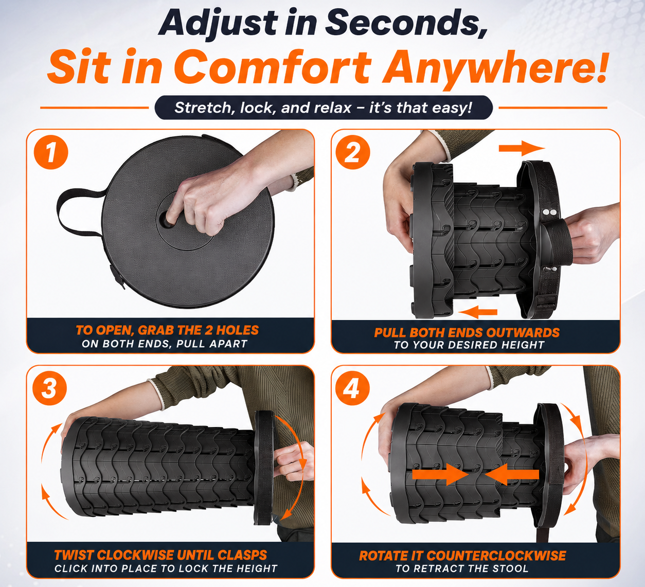 PopStool™ - Collapsible portable stool
