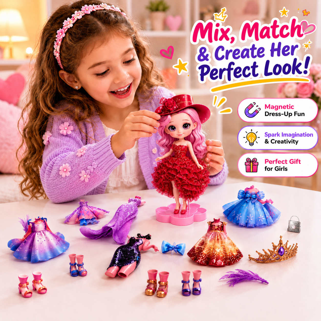 SnapNStyle™ - Kids Magnetic Styling Doll Kit