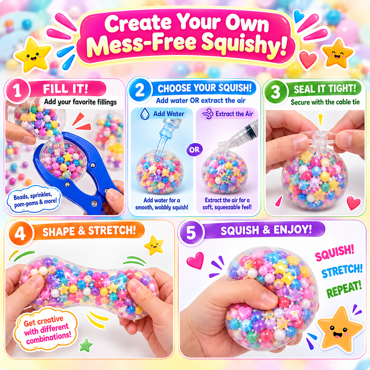 SquishIt™️ Kit - Mess Free Kids DIY Squishy creative
