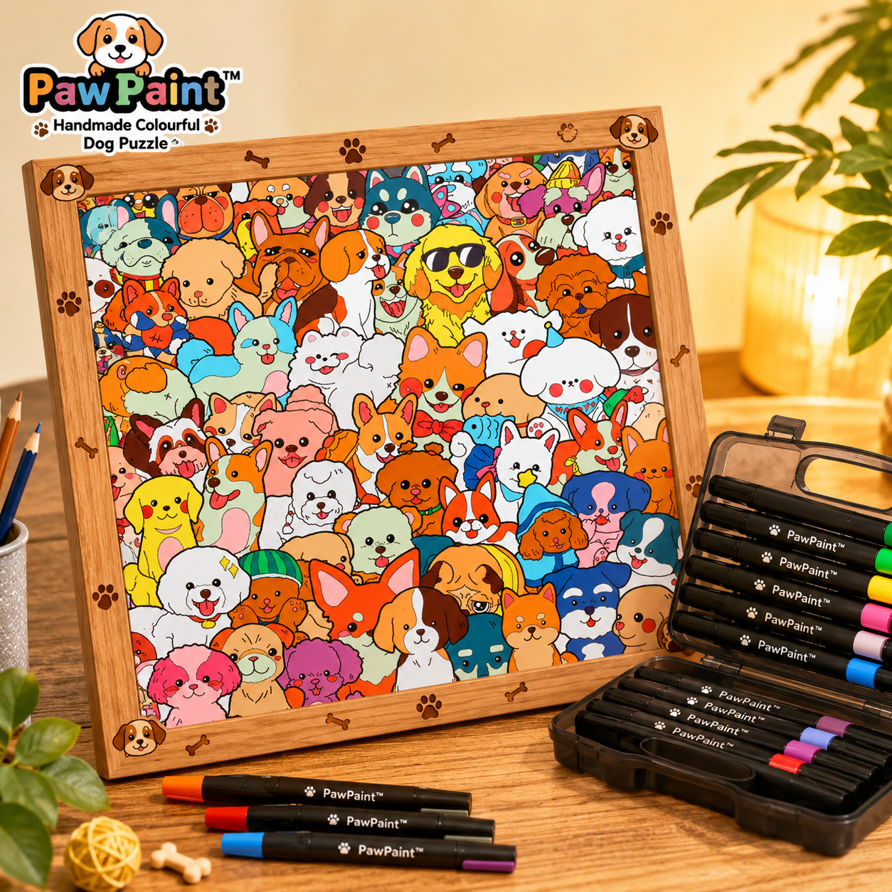 PawPaint™ - Handmade Colourful Cat Puzzle