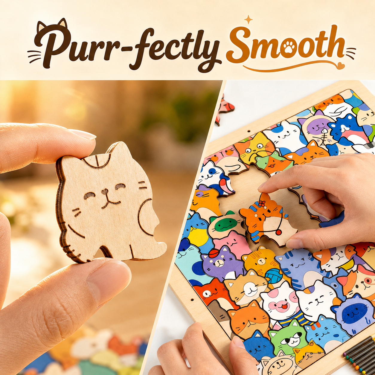 PawPaint™ - Handmade Colourful Cat Puzzle