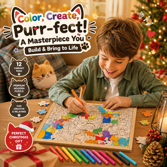 PawPaint™ - Handmade Colourful Cat Puzzle