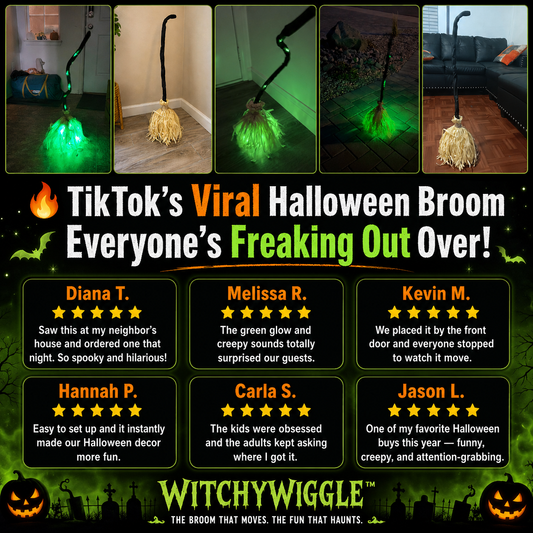 WitchyWiggle™ - Halloween Come to Life Broomstick