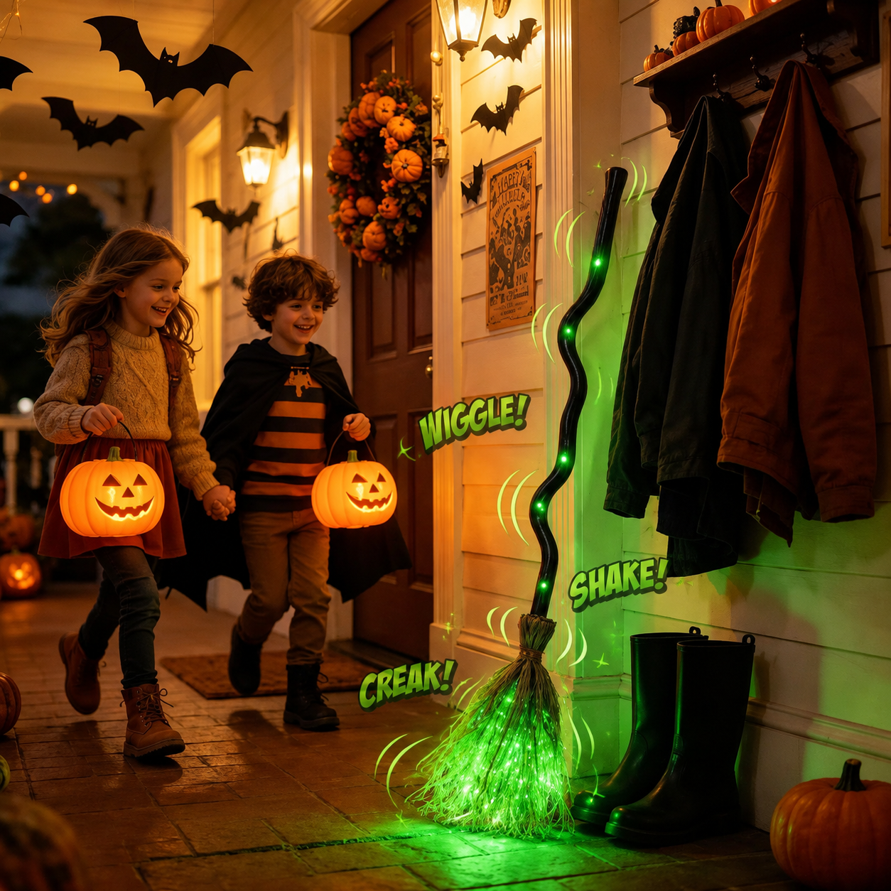 WitchyWiggle™ - Halloween Come to Life Broomstick