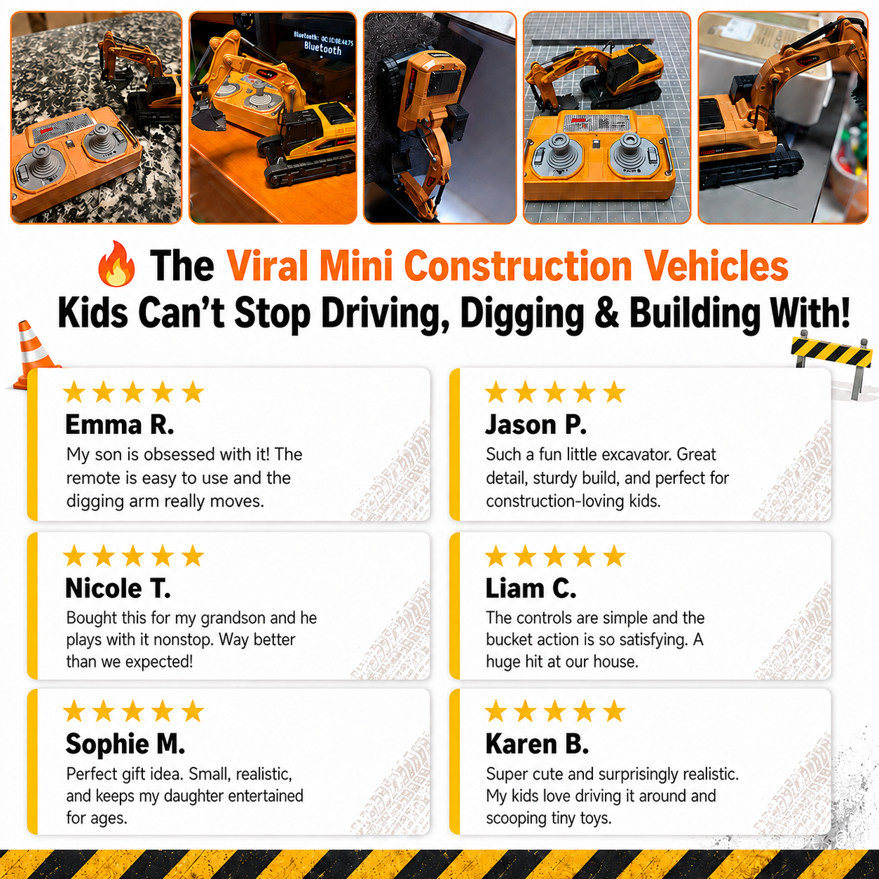 DiggaBot™ - Realistic Mini Remote Construction Vehicles