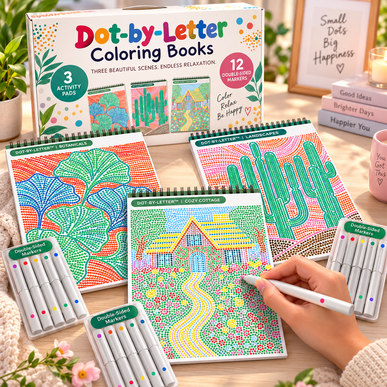Dot-by-Letter Coloring Books