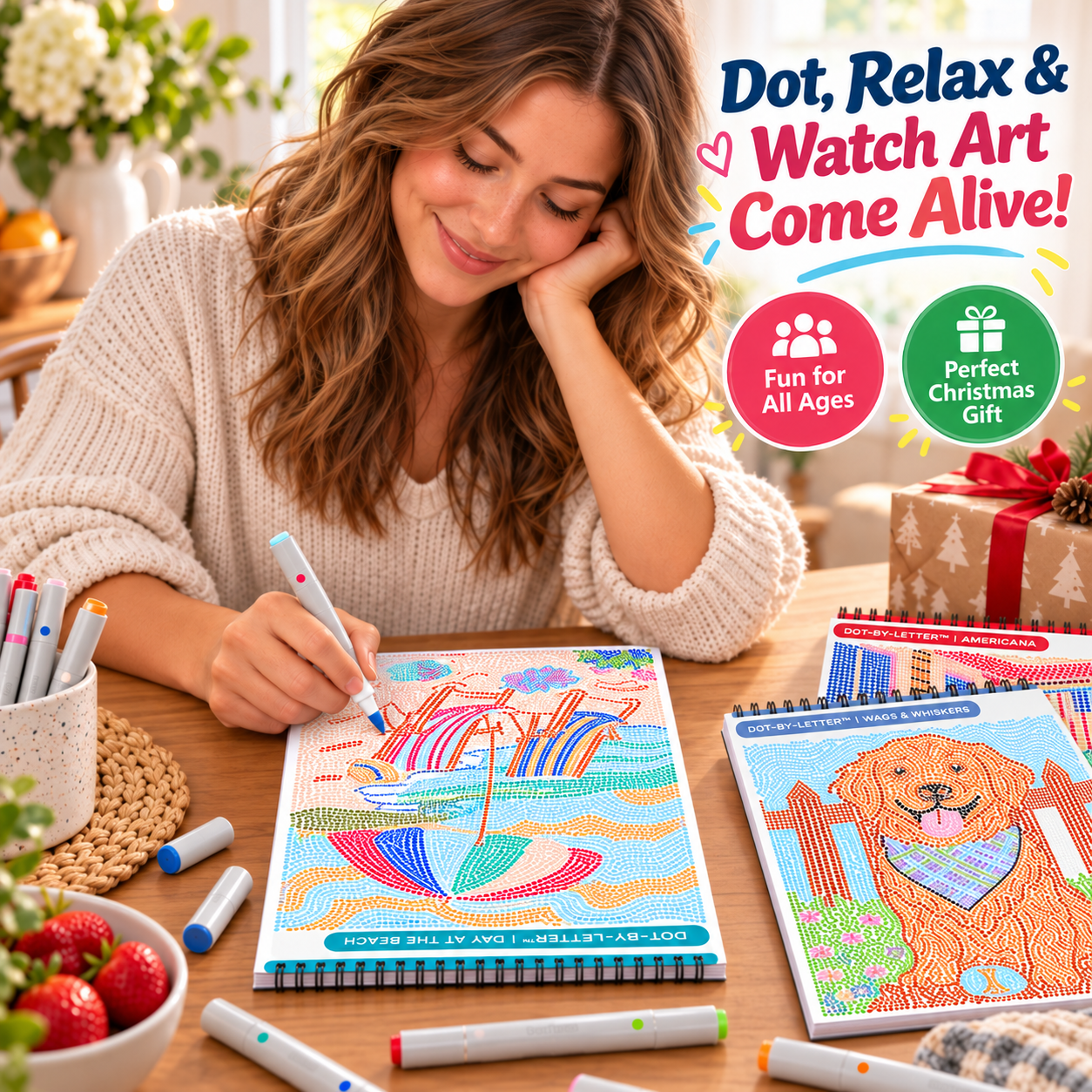 Dot-by-Letter Coloring Books