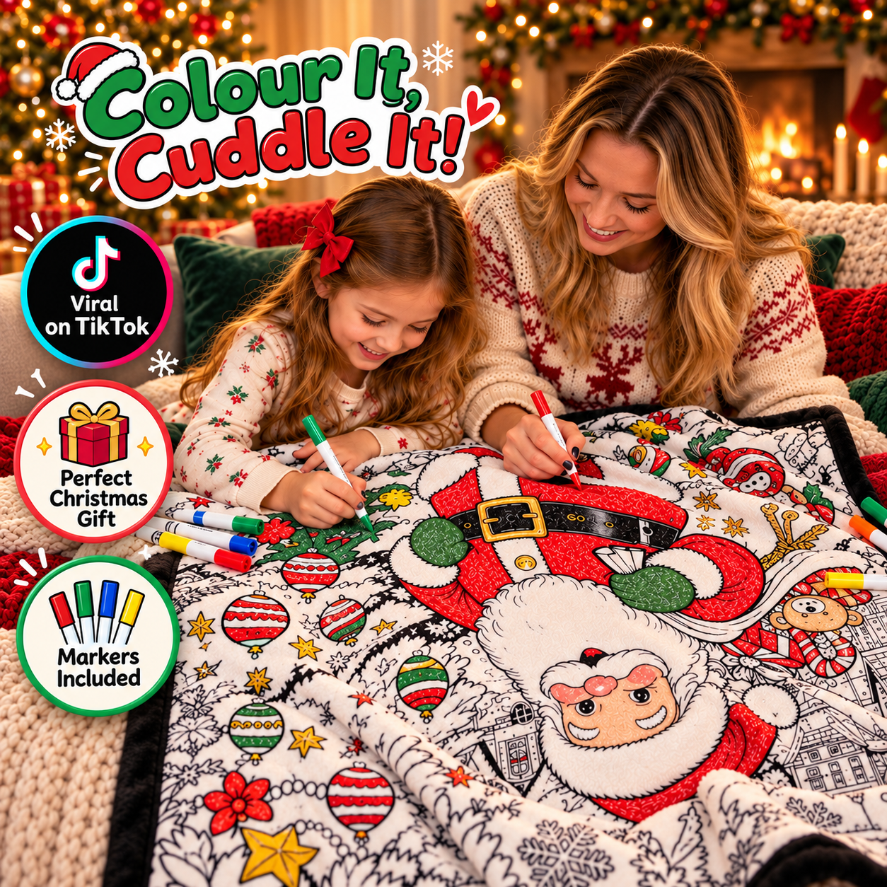 Scribblemas™ — The Christmas Blanket You Colour In Yourself.