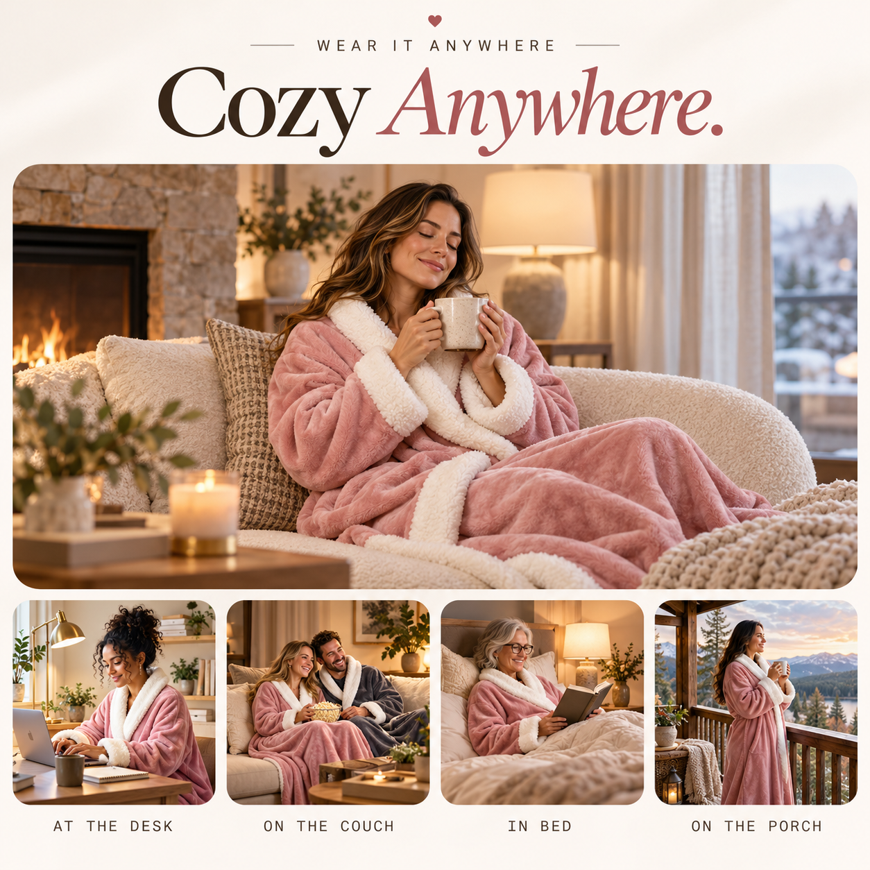 CozyHug™ - Wearable Heated Blanket with Foot Pockets