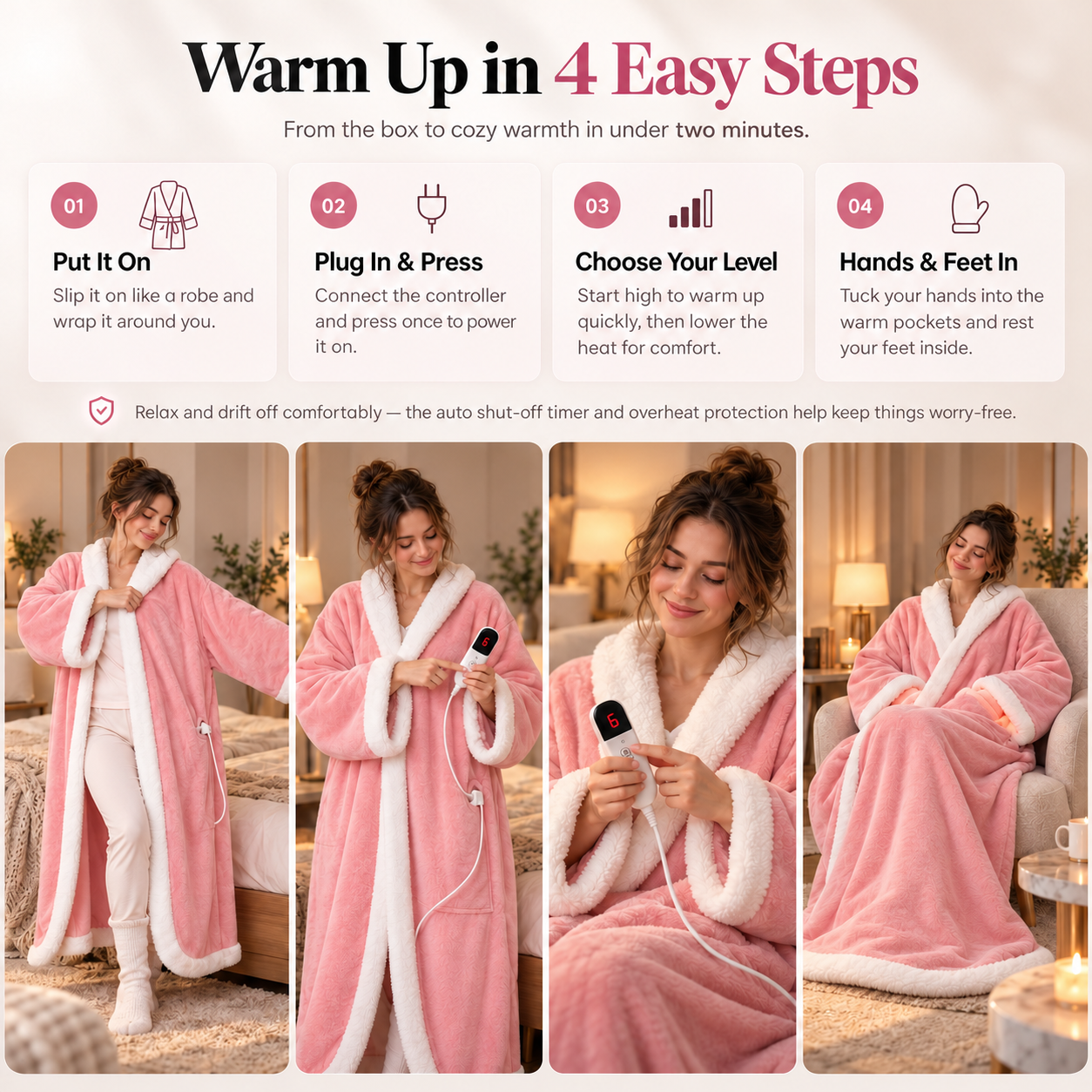 CozyHug™ - Wearable Heated Blanket with Foot Pockets