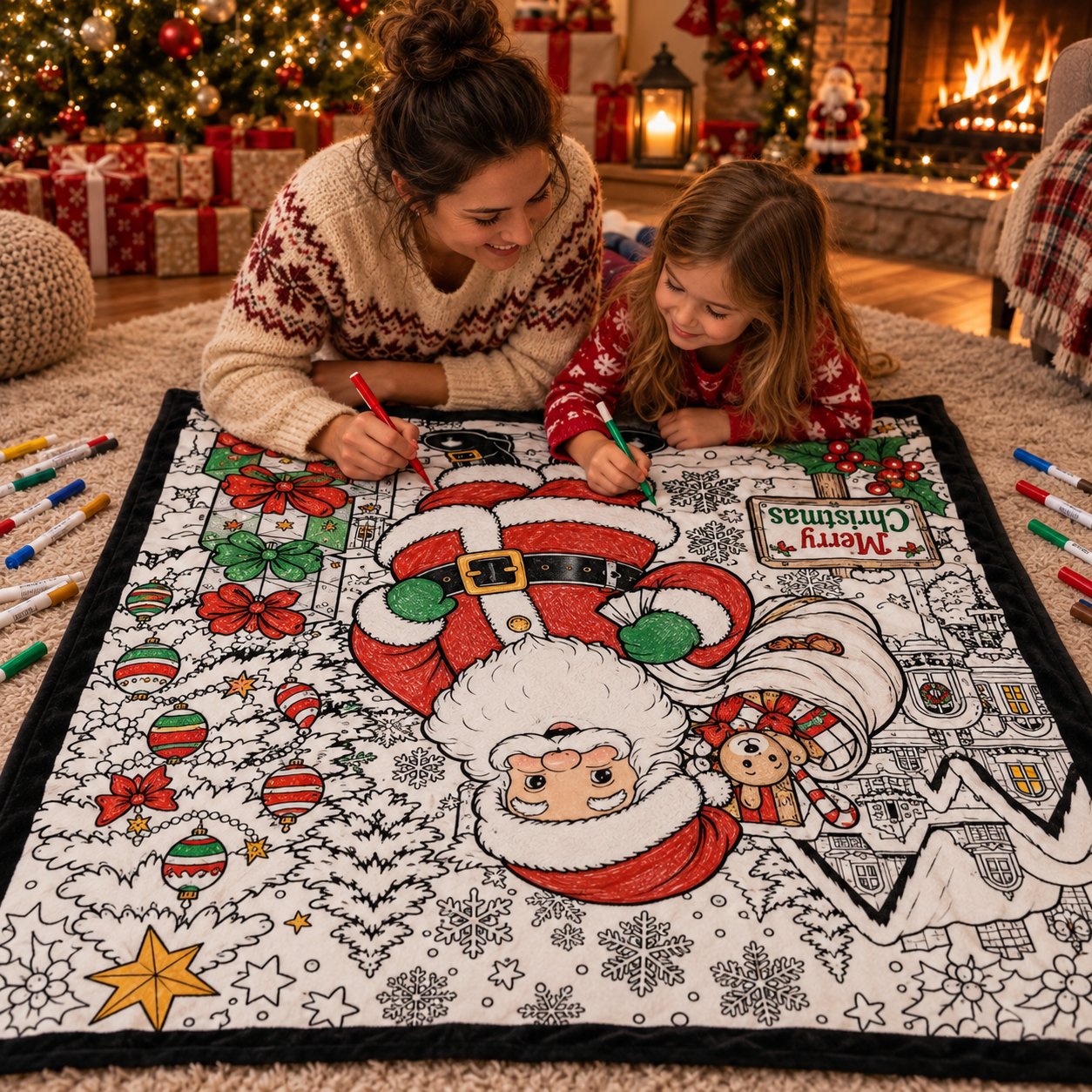 Scribblemas™ — The Christmas Blanket You Colour In Yourself.