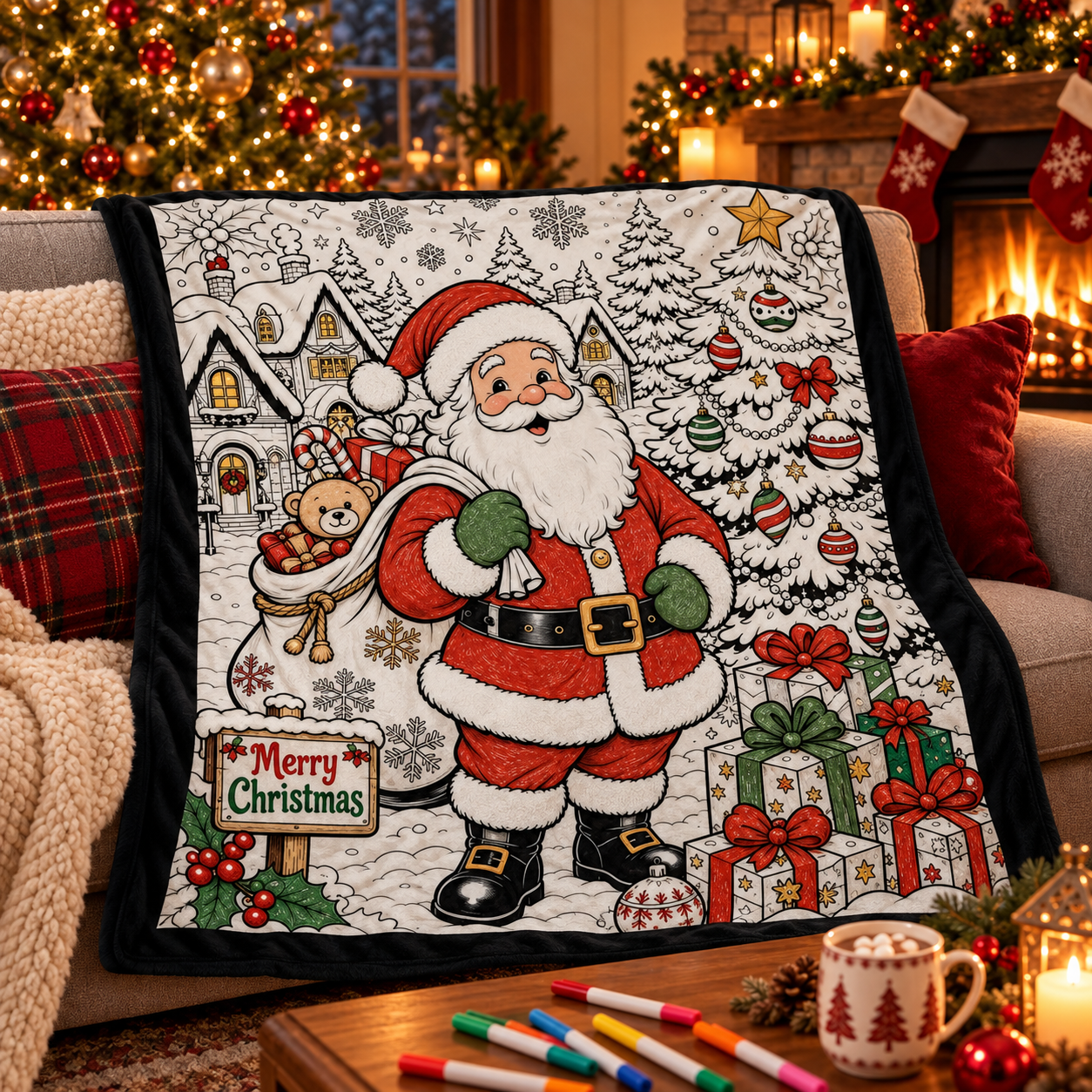 Scribblemas™ — The Christmas Blanket You Colour In Yourself.