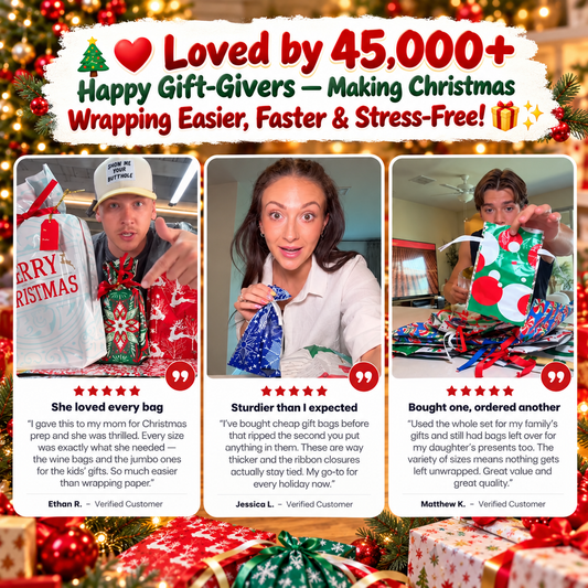 MerryWraps™ Christmas Gift Bags & Tags Set