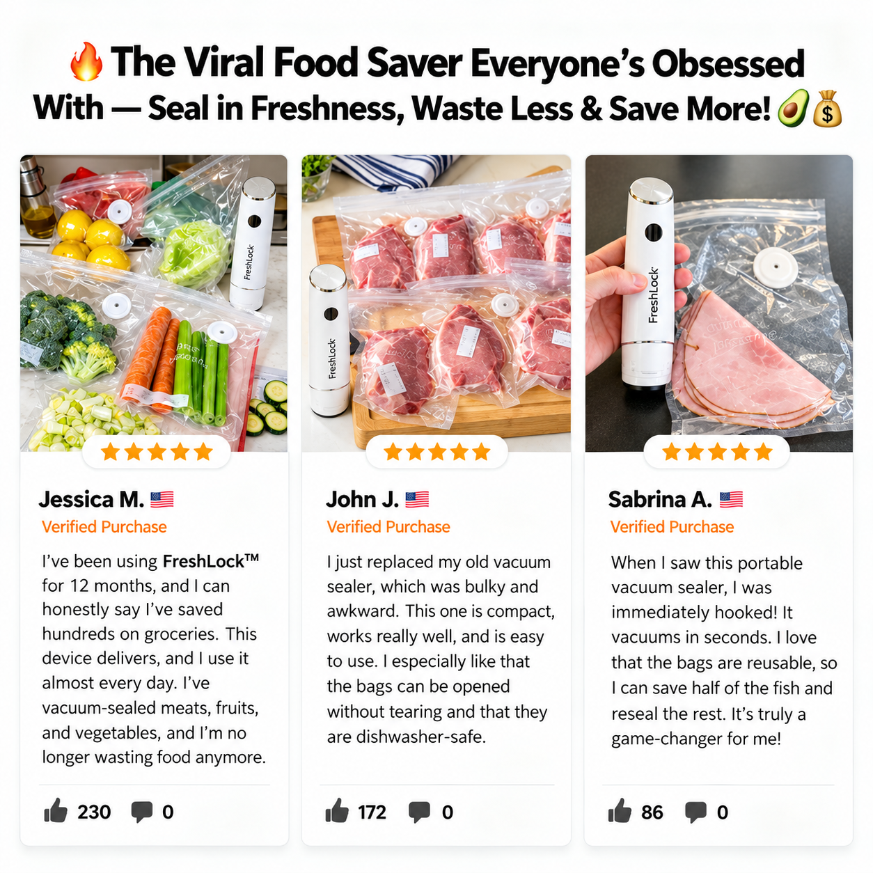 FreshLock™️ - Food Preserve Vacuum Sealer