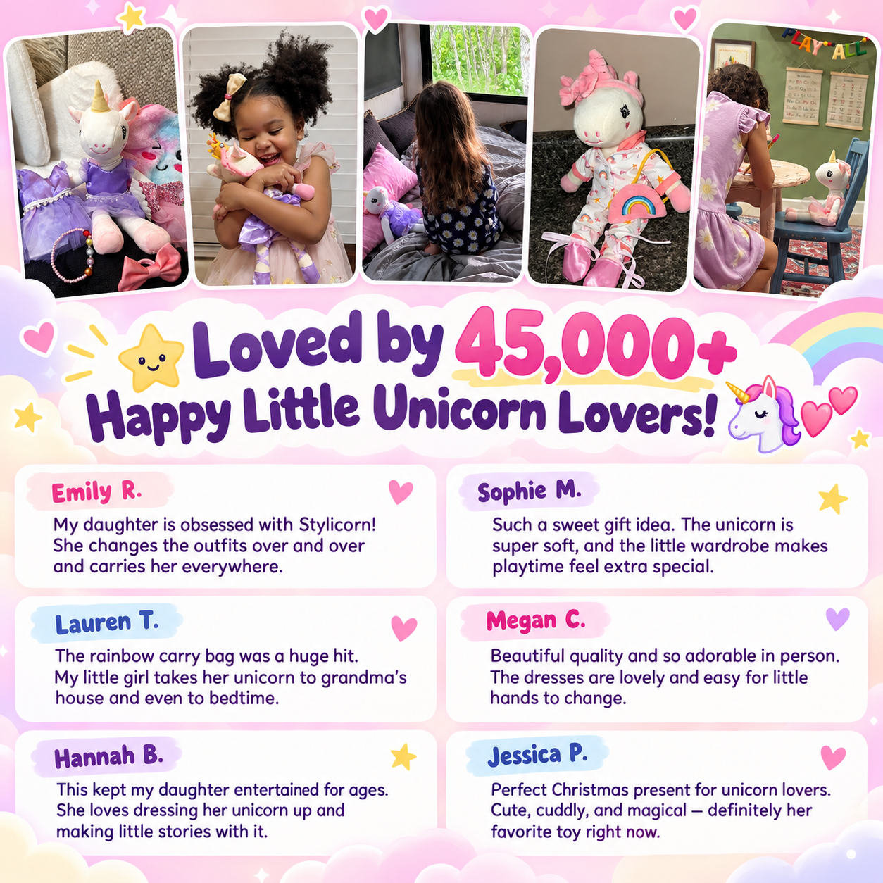 Stylicorn™ — The Dress-Up Unicorn With Her Own Wardrobe & Carry Bag