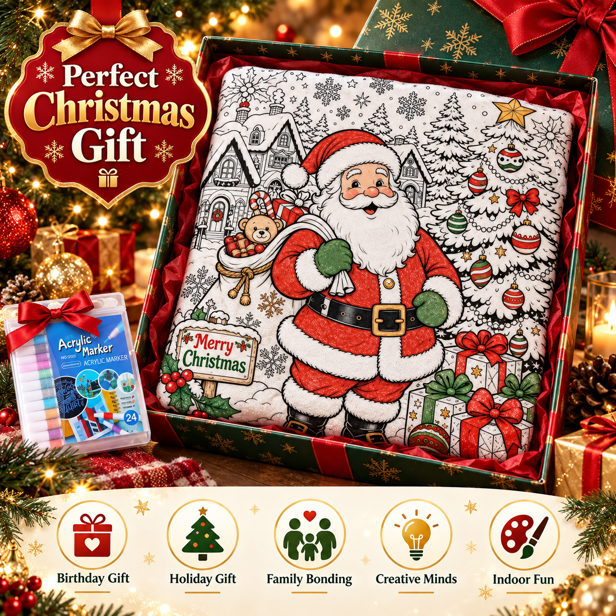Scribblemas™ — The Christmas Blanket You Colour In Yourself.