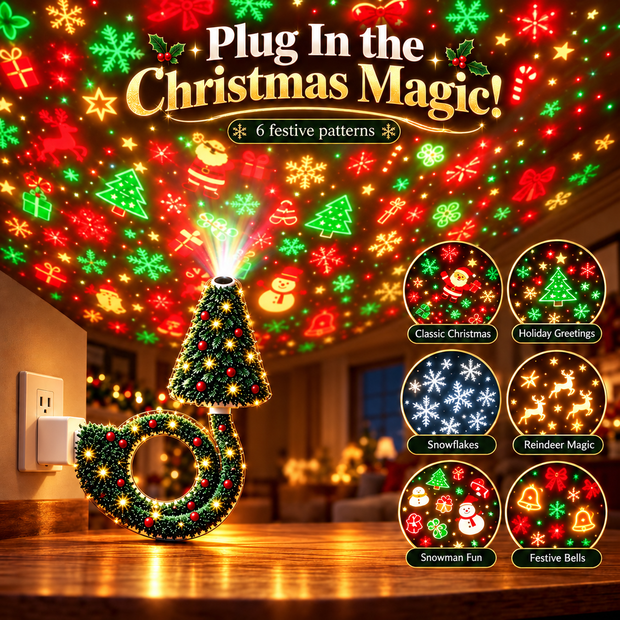 JingleBeam™ - PlugnPlay Christmas Projector Light