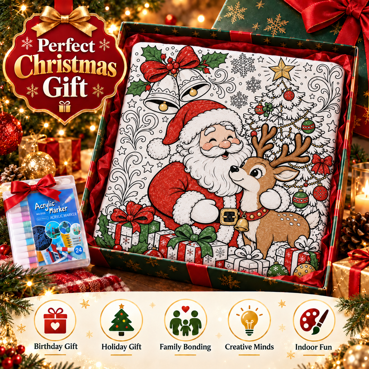 Scribblemas™ — The Christmas Blanket You Colour In Yourself.