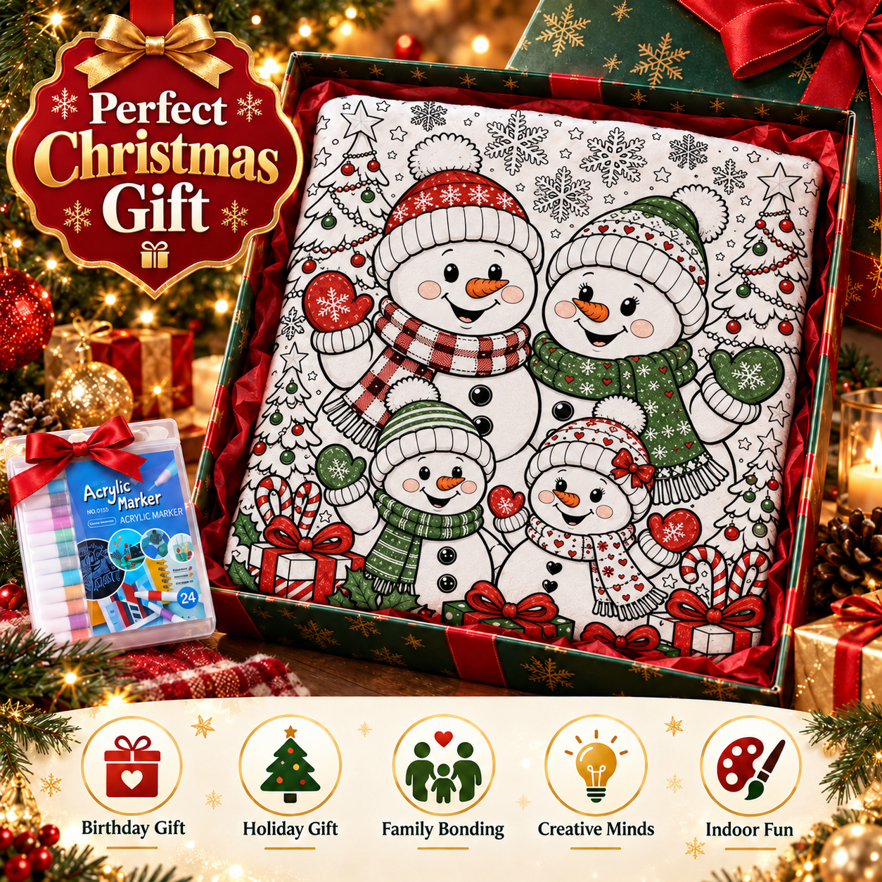 Scribblemas™ — The Christmas Blanket You Colour In Yourself.