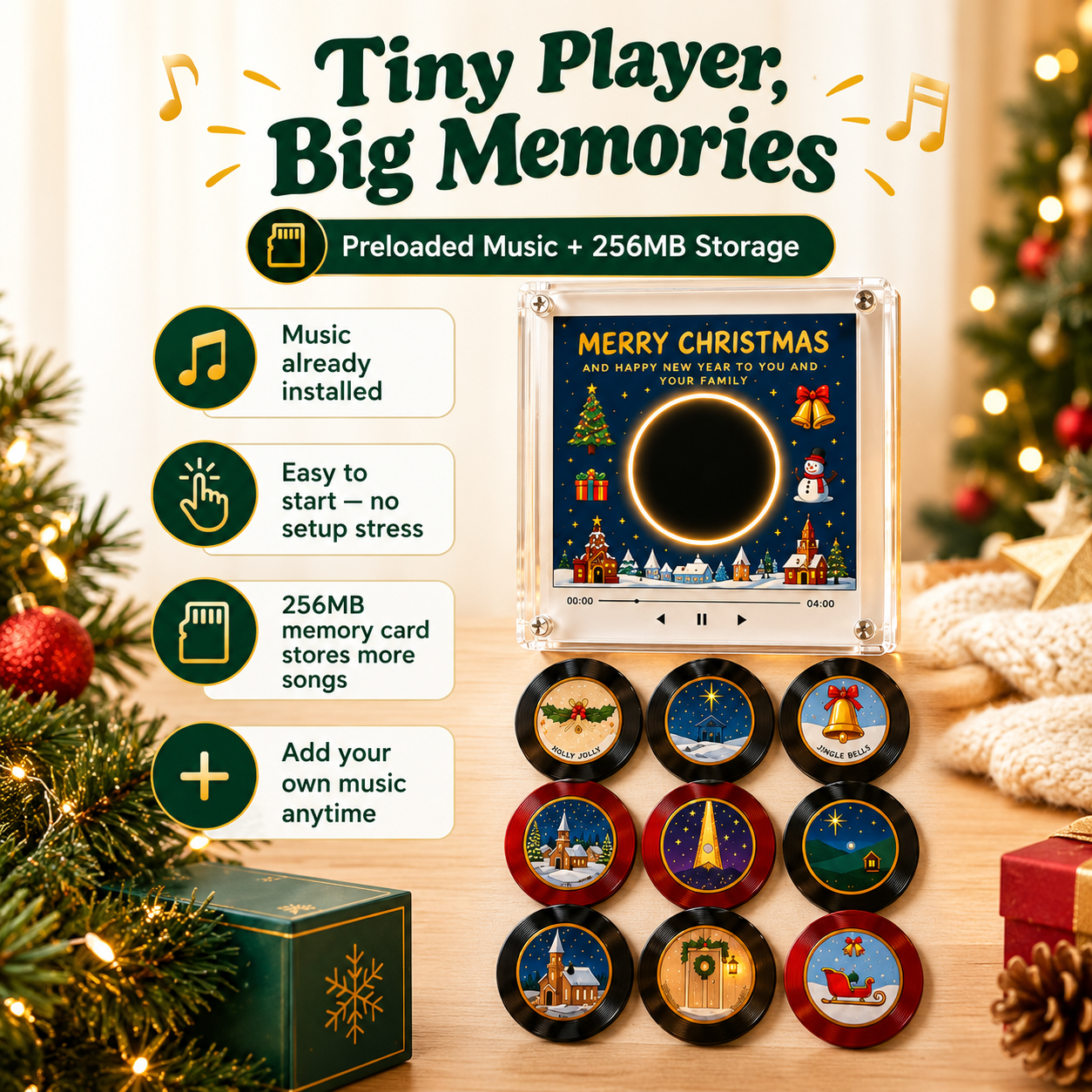 MerrySpin™️ - Christmas Magnetic Vinyl Player Set