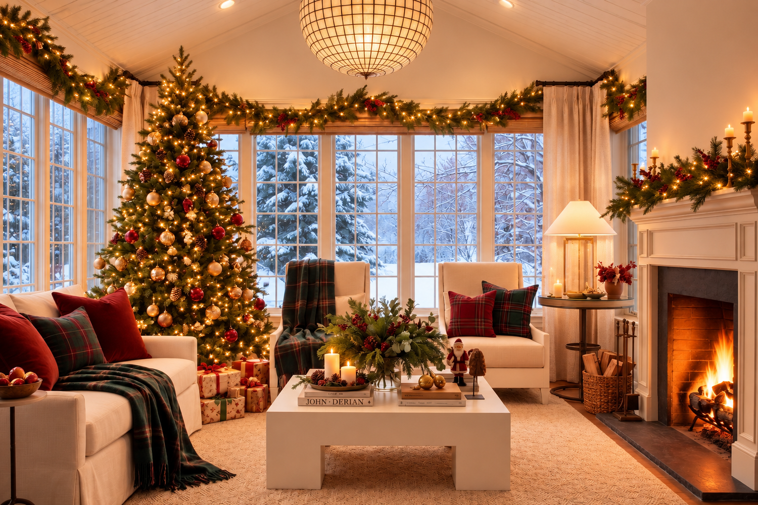 Cosy Christmas living room