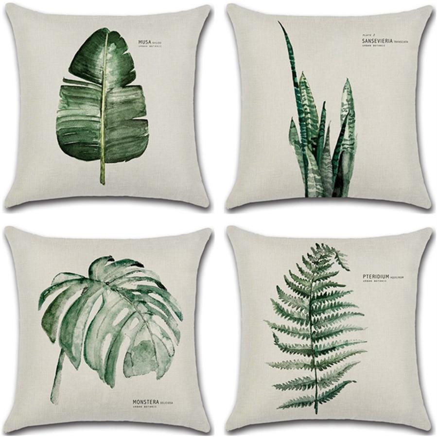Handmade Leaf Cushion Cover